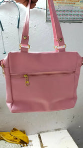 PU pink cross body sling handbag for women & girls, featuring self-design pattern and 4 compartments